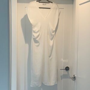 Elegant White V-Neck Dress